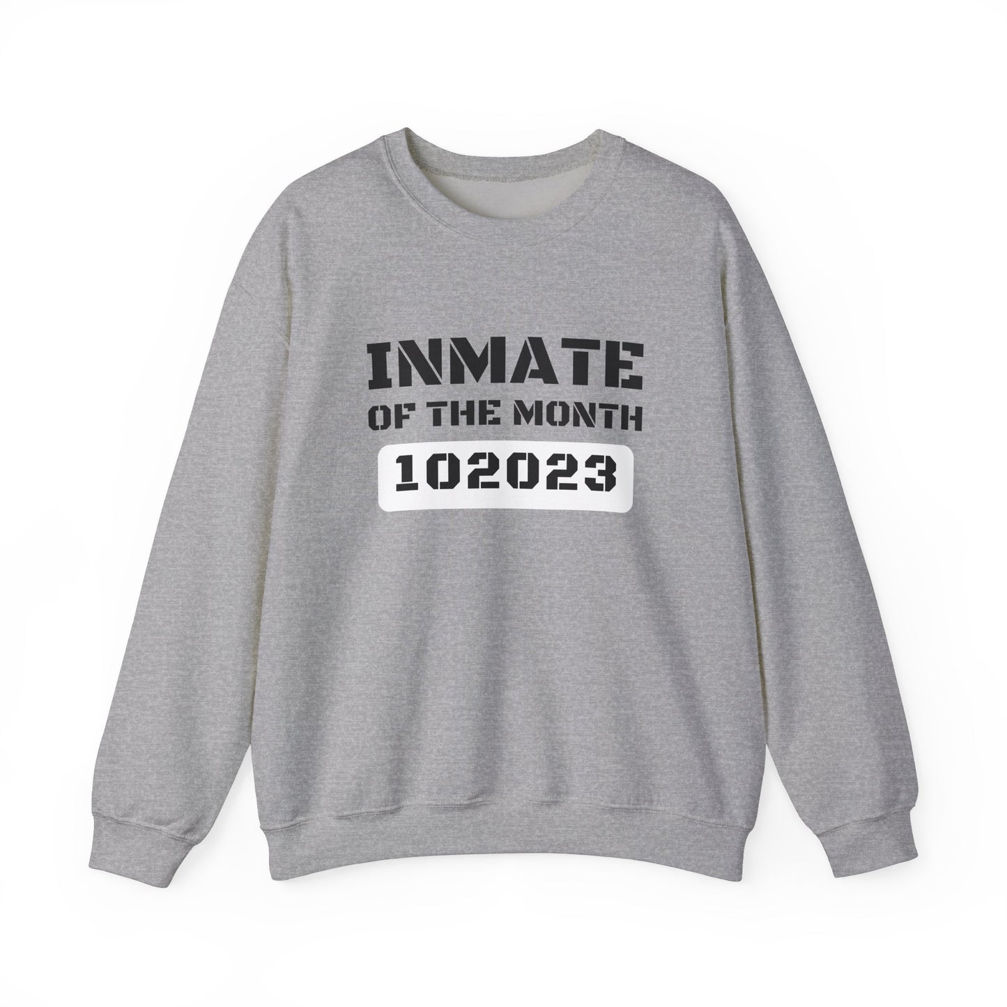 Unisex Heavy Blend™ Crewneck Sweatshirt Funny Halloween style Inmate of the Month 2025