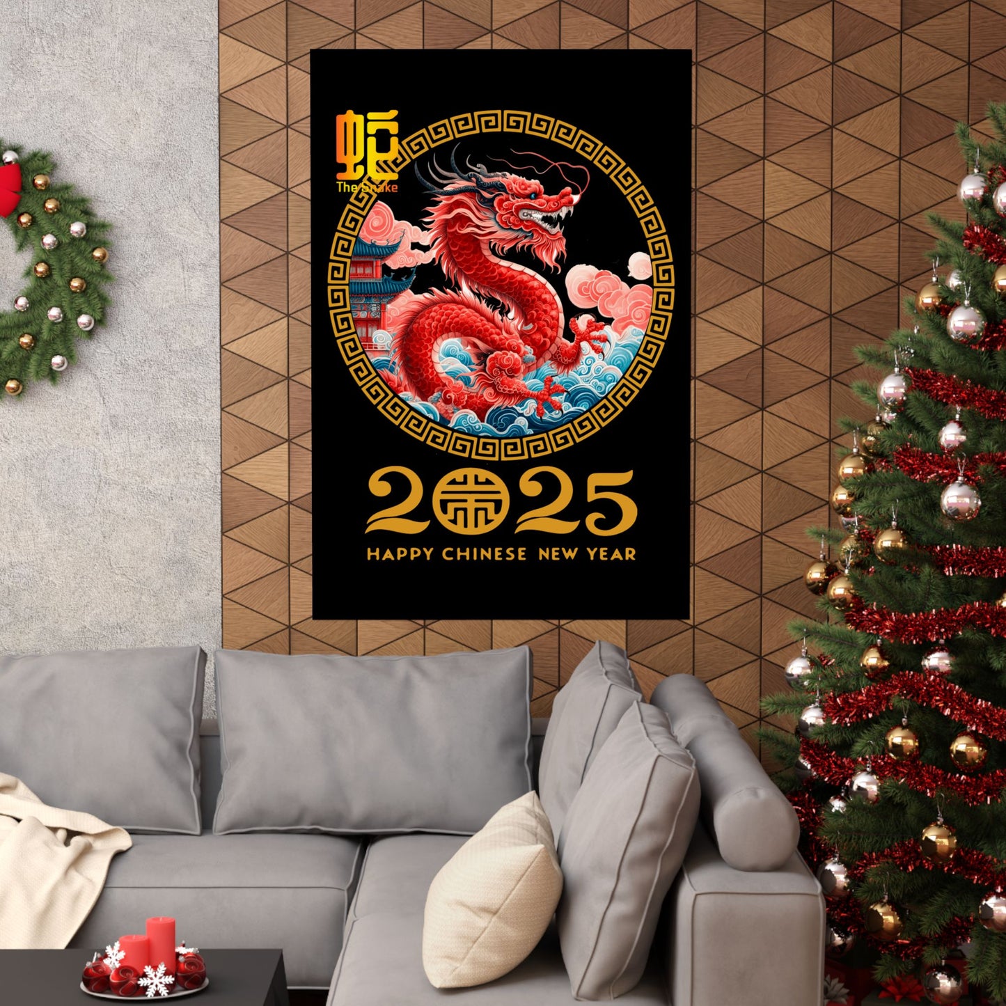 Matte Vertical Posters Chinese new year year of snake 2025 lunar calendar chinese gifts