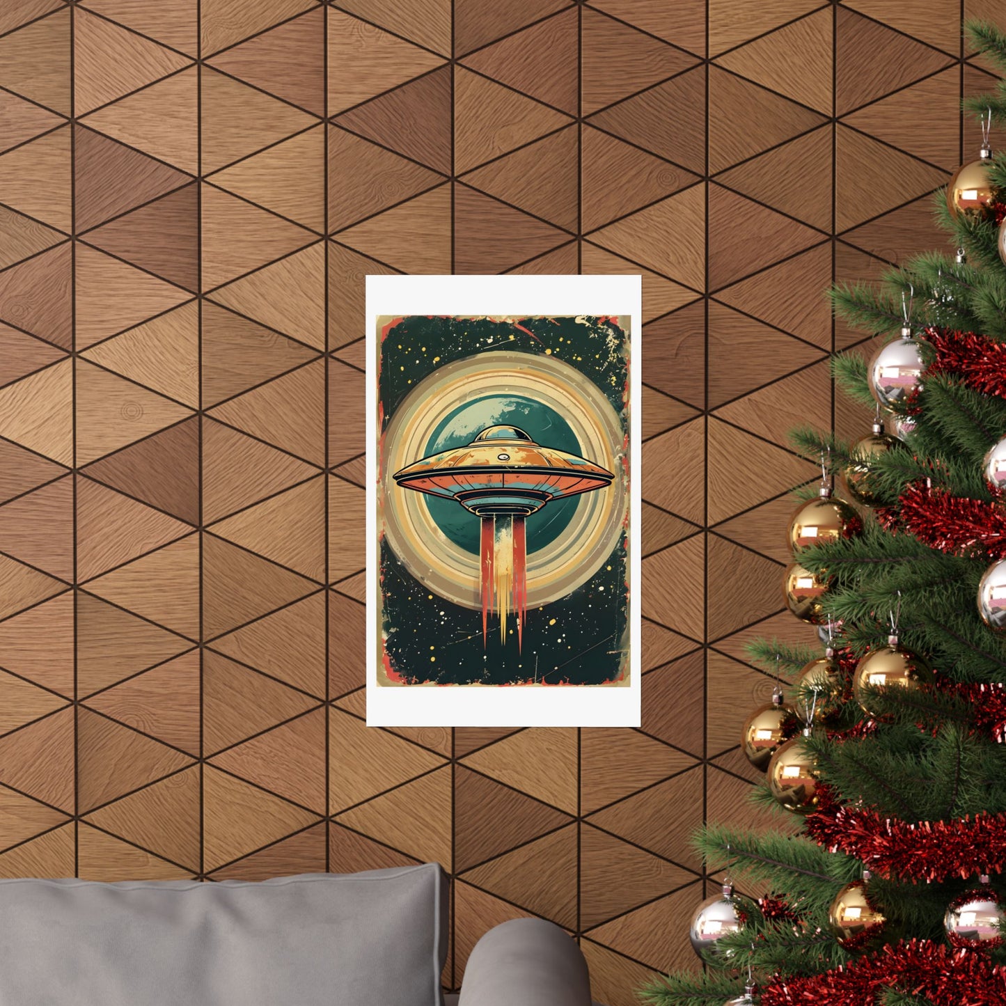 Matte Vertical Posters UFO invasion for outer space 2025