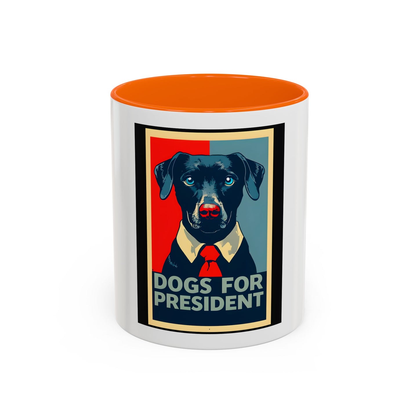 Accent Coffee Mug (11, 15oz) Funny Dogs for president 2025