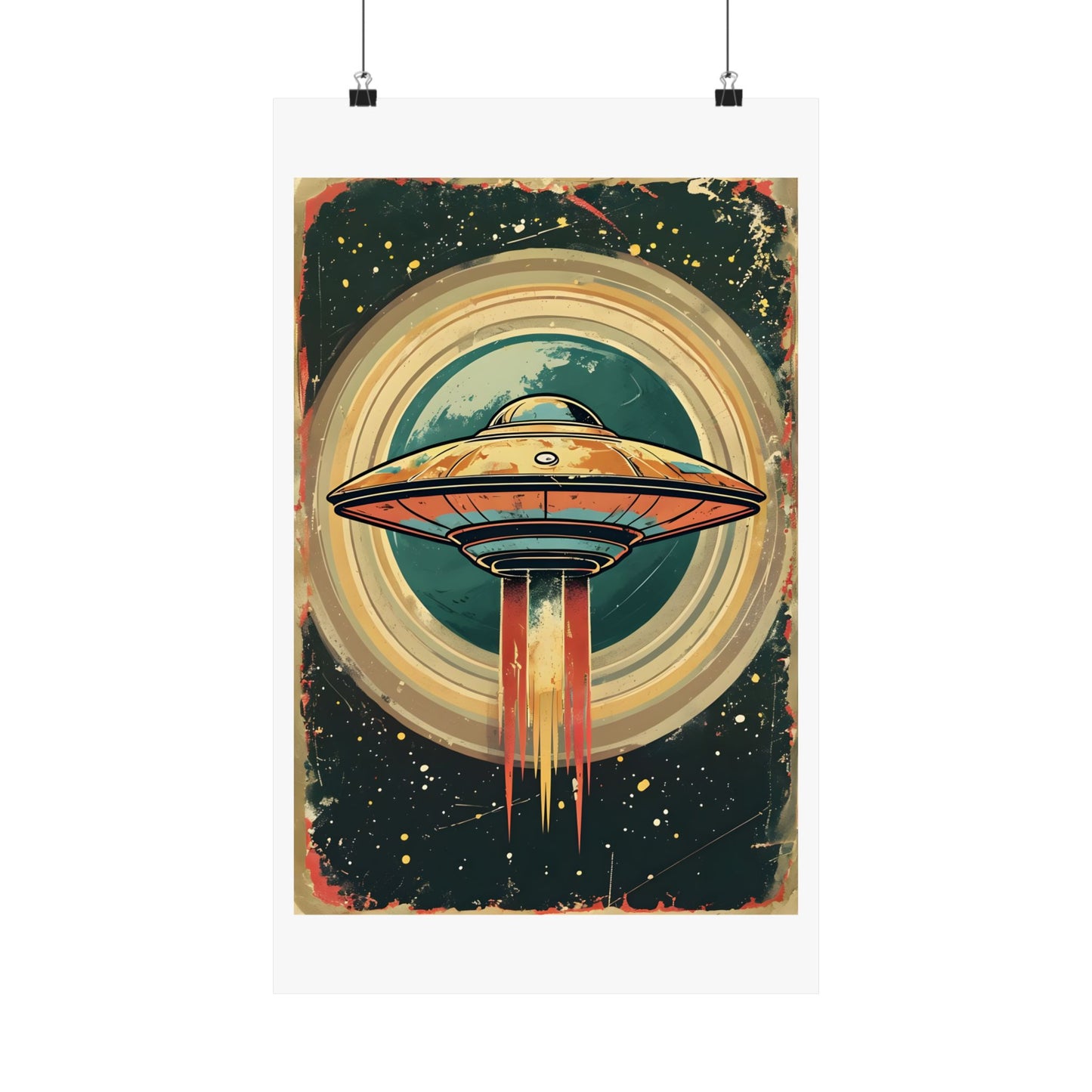 Matte Vertical Posters UFO invasion for outer space 2025