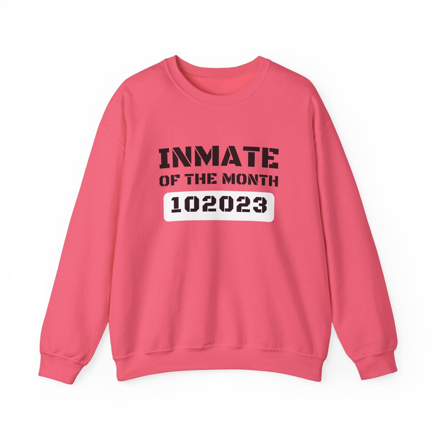 Unisex Heavy Blend™ Crewneck Sweatshirt Funny Halloween style Inmate of the Month 2025