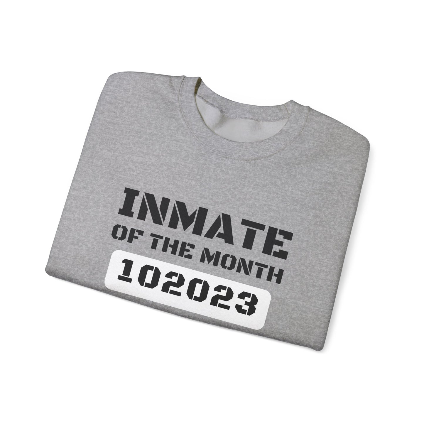 Unisex Heavy Blend™ Crewneck Sweatshirt Funny Halloween style Inmate of the Month 2025