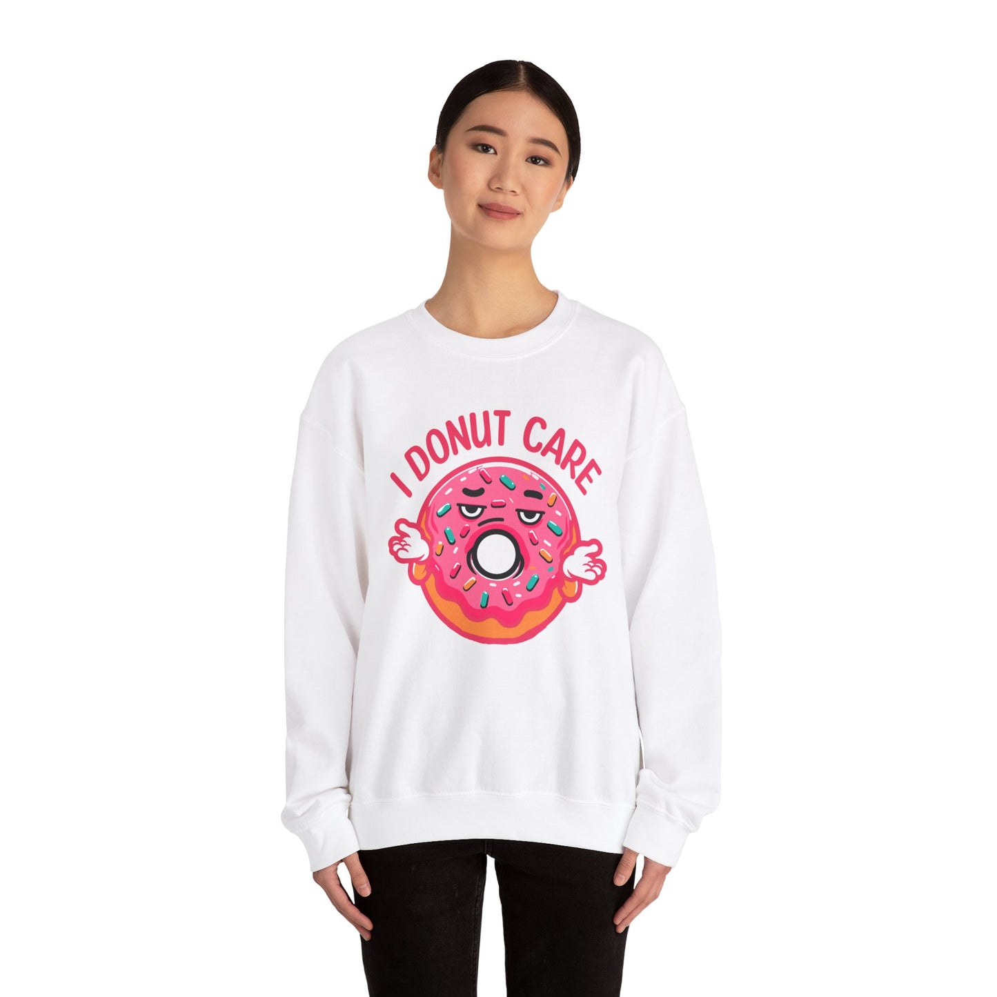 Unisex Heavy Blend™ Crewneck Sweatshirt I dunot care funny donuts lover gifts