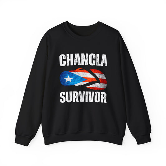 Unisex Heavy Blend™ Crewneck Sweatshirt Puertorican Chancla survivor funny boricua gifts