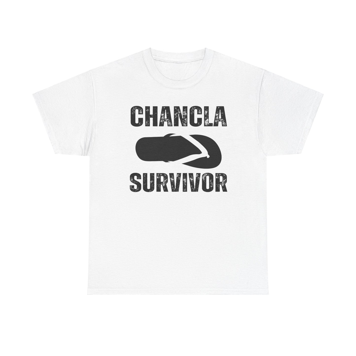 Unisex Heavy Cotton Tee Puertorican Funny Chancla survivor for birthday or mothers day Boricua