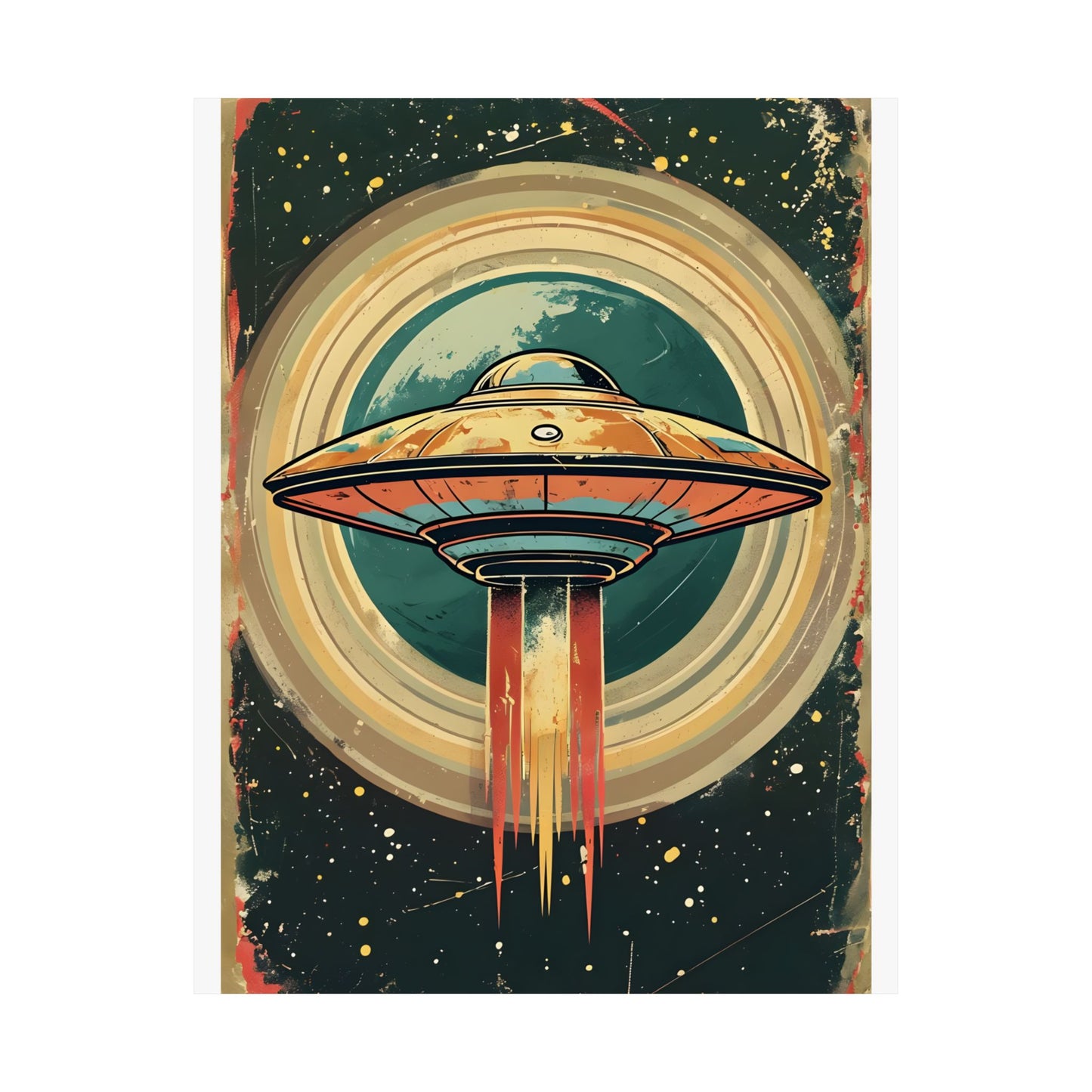 Matte Vertical Posters UFO invasion for outer space 2025