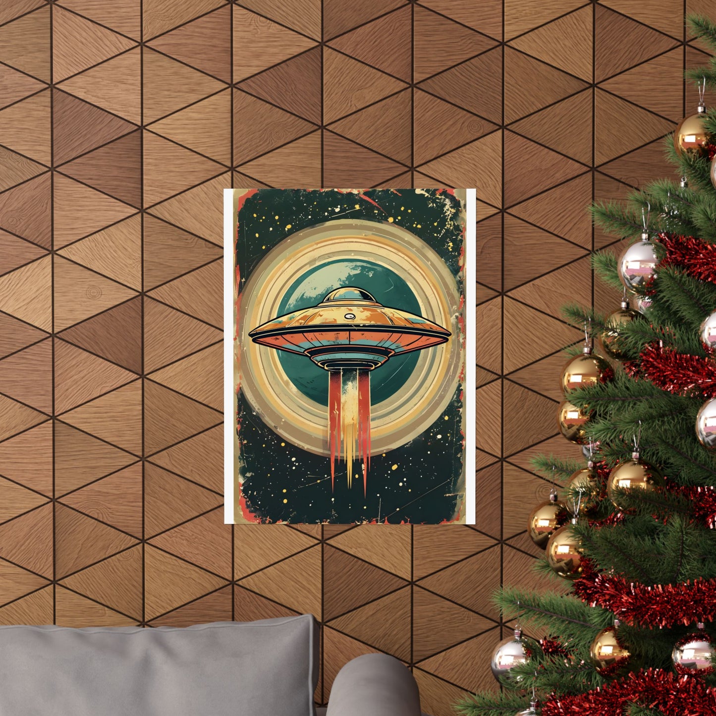 Matte Vertical Posters UFO invasion for outer space 2025