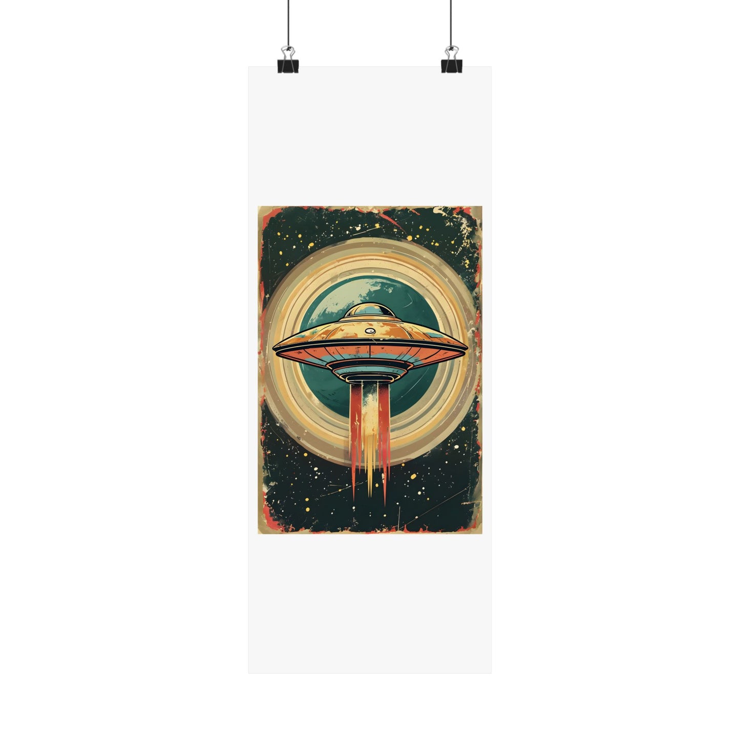 Matte Vertical Posters UFO invasion for outer space 2025