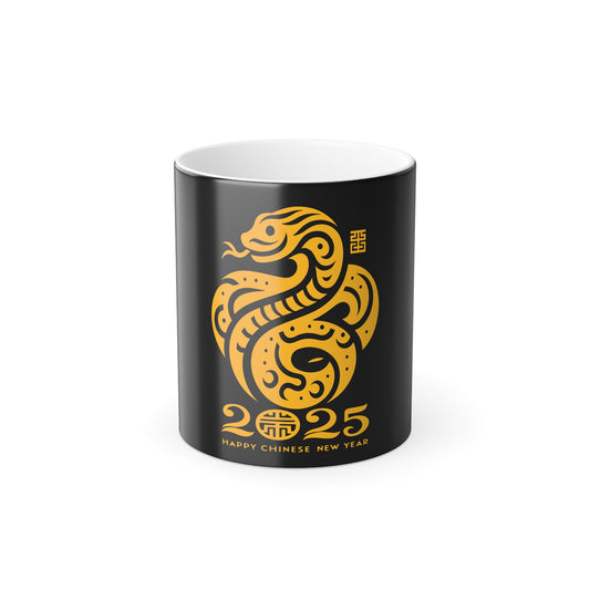 Color Morphing Mug, 11oz Happy chinese new year 2025 year of the snake  lucky gifts