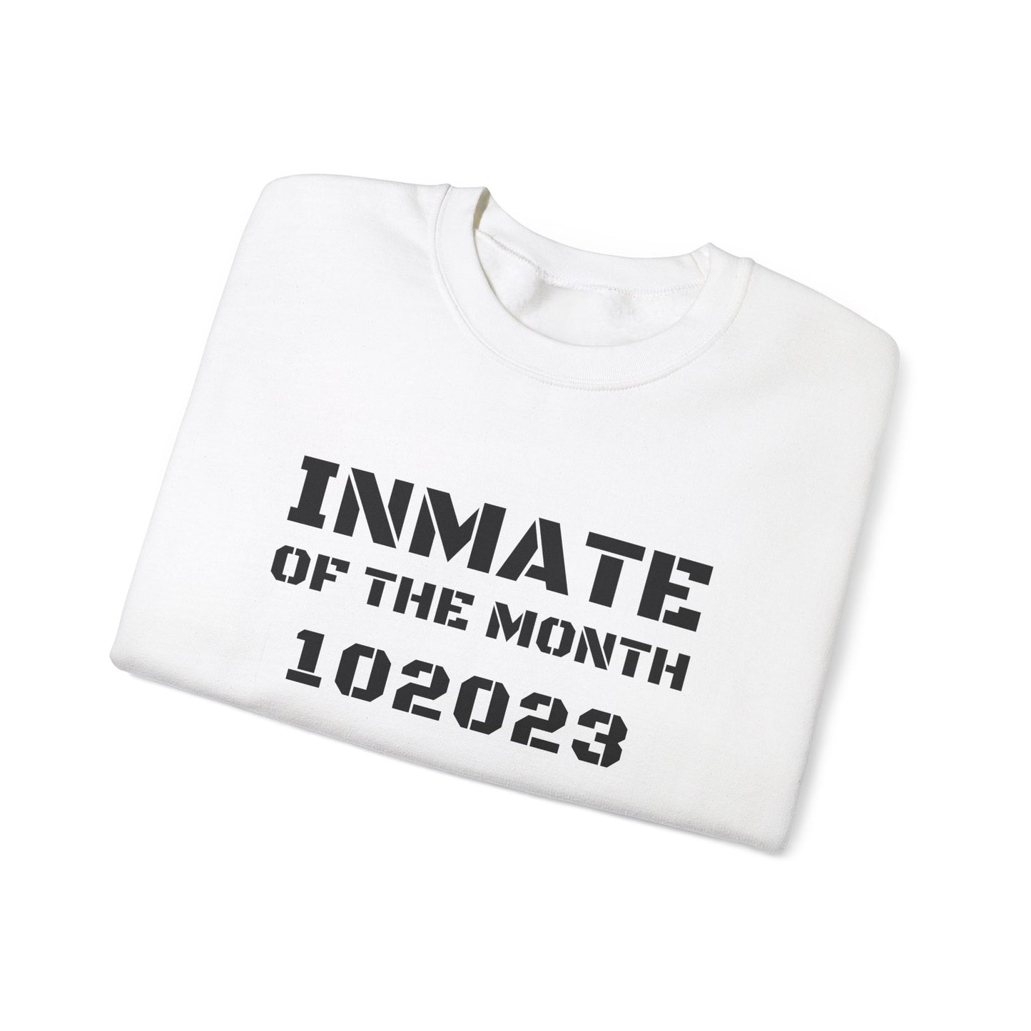 Unisex Heavy Blend™ Crewneck Sweatshirt Funny Halloween style Inmate of the Month 2025