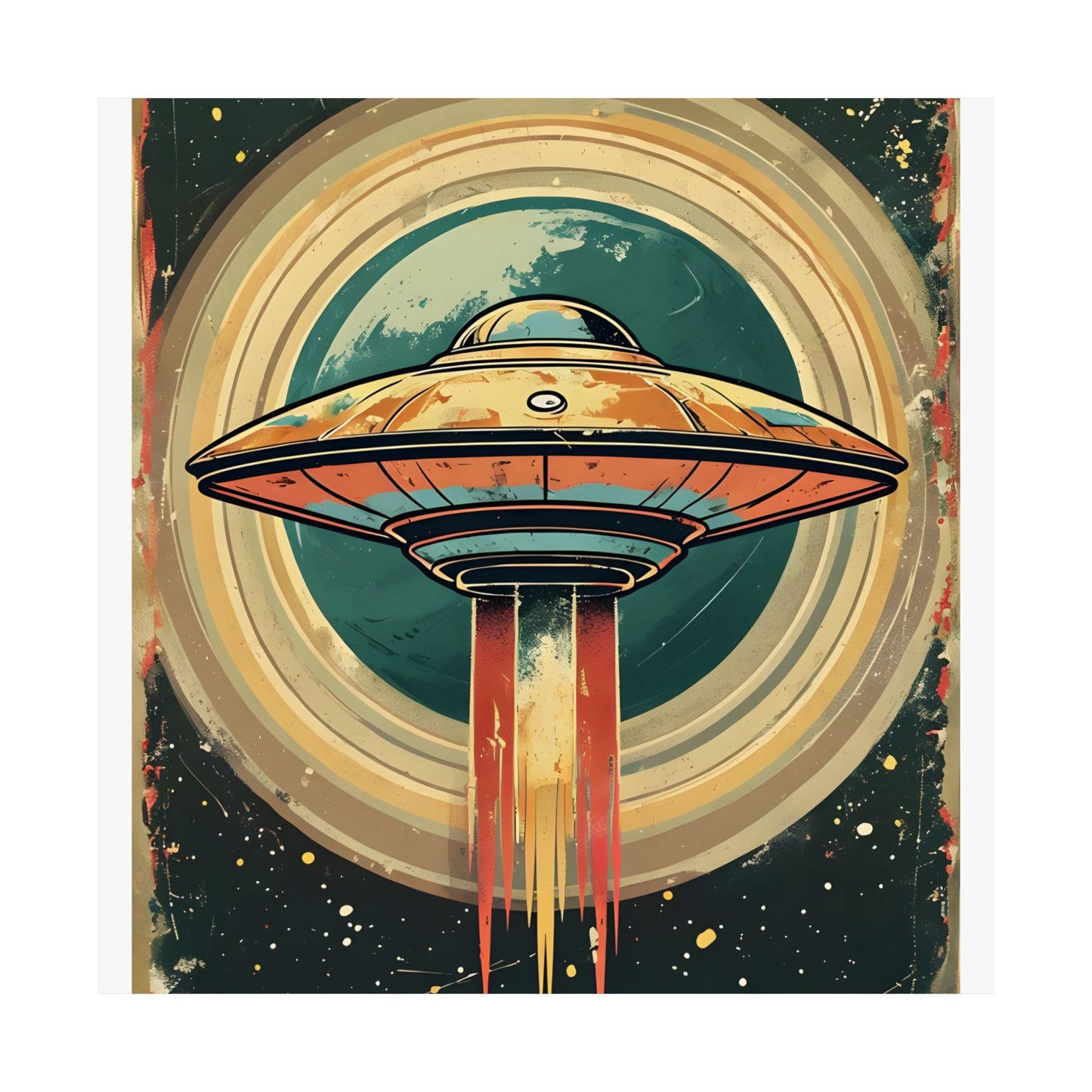 Matte Vertical Posters UFO invasion for outer space 2025