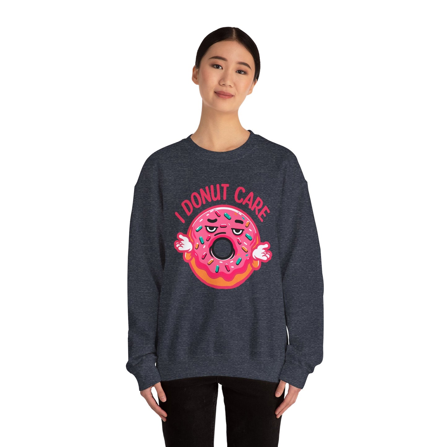 Unisex Heavy Blend™ Crewneck Sweatshirt I dunot care funny donuts lover gifts