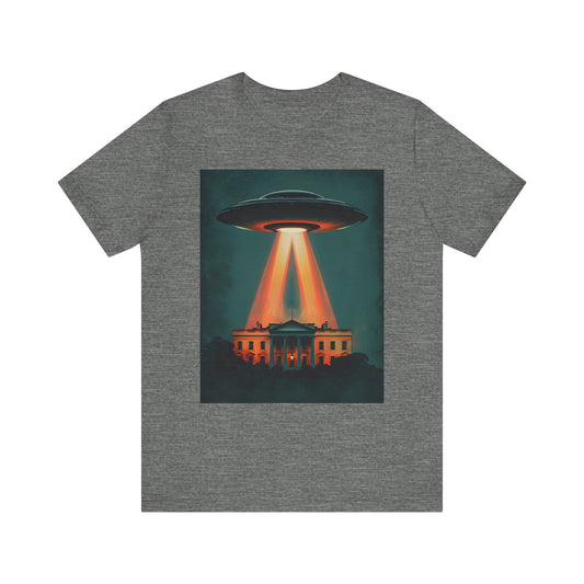 Unisex Jersey Short Sleeve Tee UFO  Aliens invasion Problem solved  for Sci Fi lovers