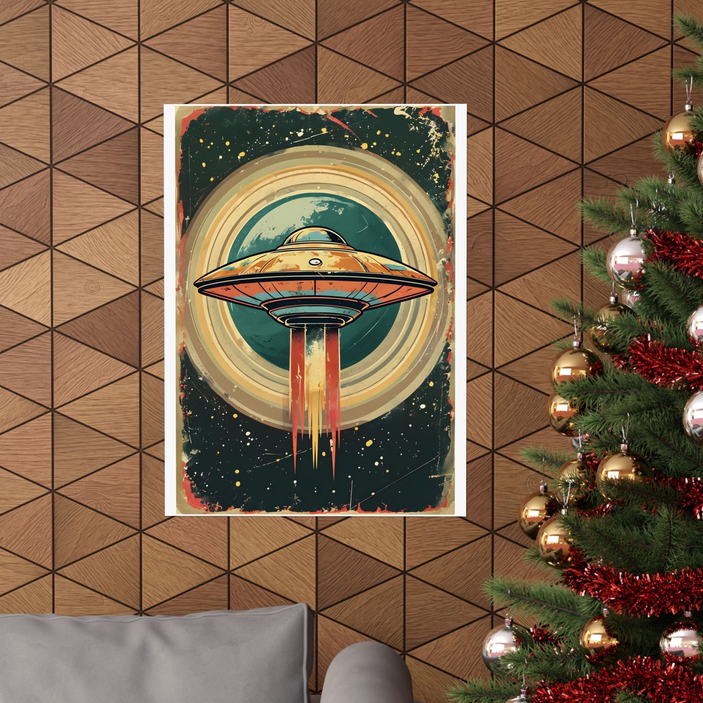 Matte Vertical Posters UFO invasion for outer space 2025