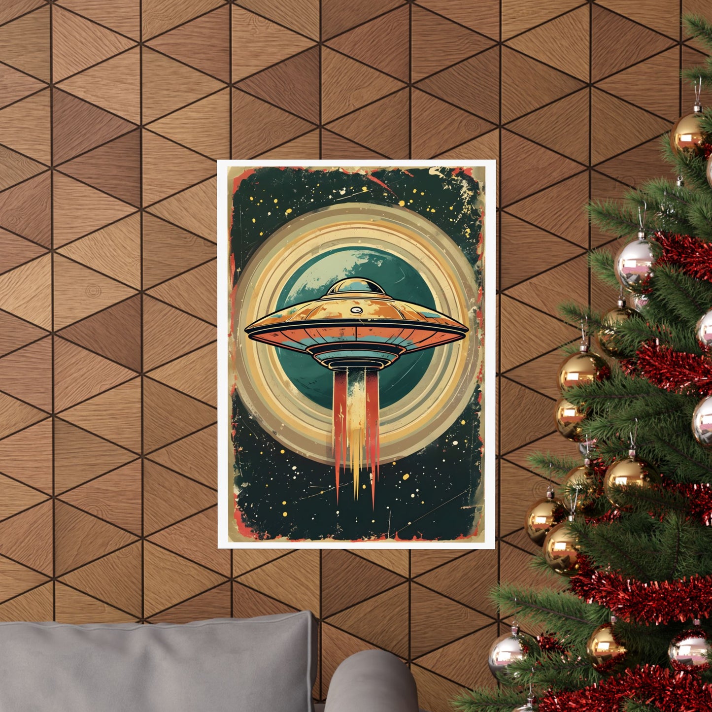 Matte Vertical Posters UFO invasion for outer space 2025