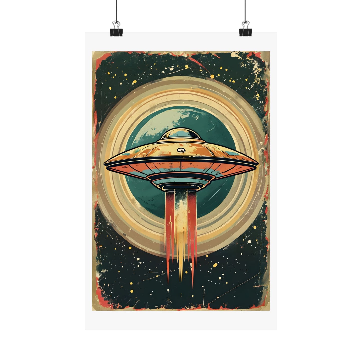 Matte Vertical Posters UFO invasion for outer space 2025