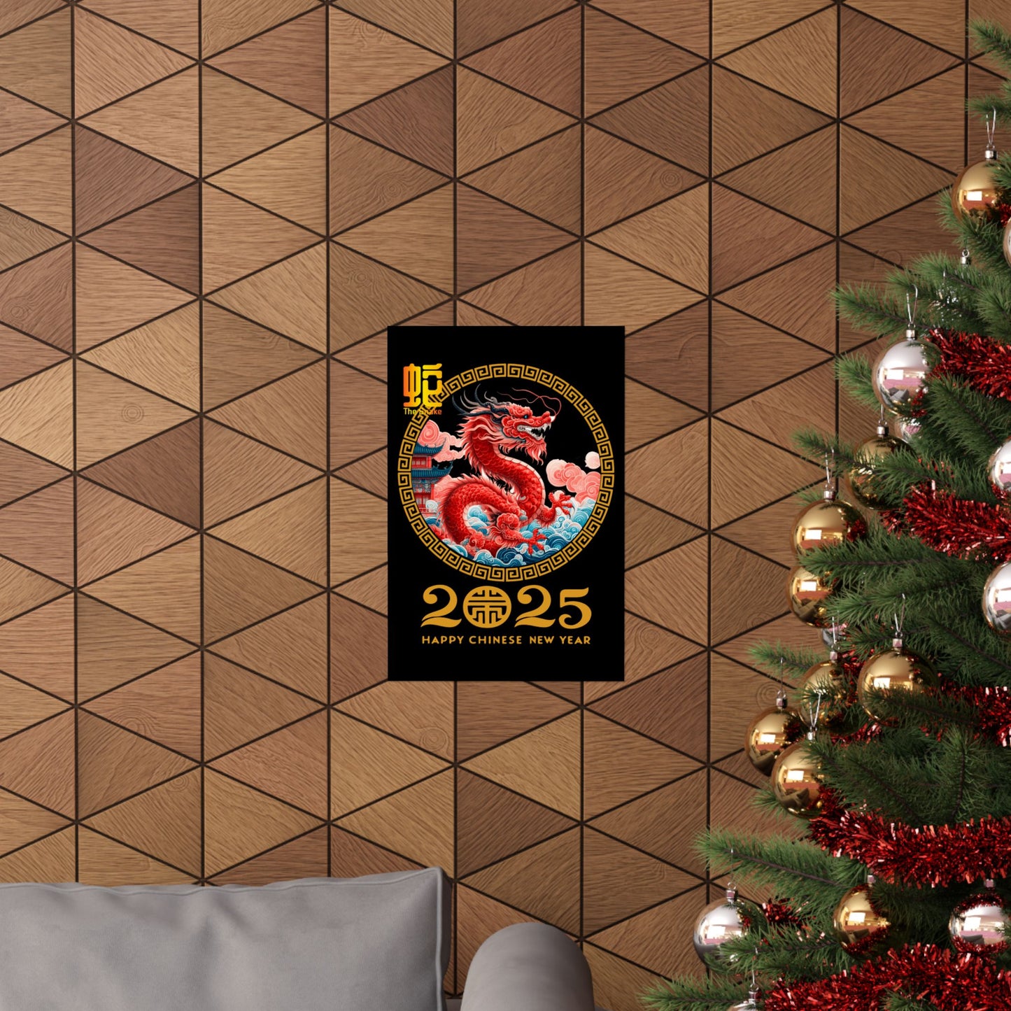 Matte Vertical Posters Chinese new year year of snake 2025 lunar calendar chinese gifts