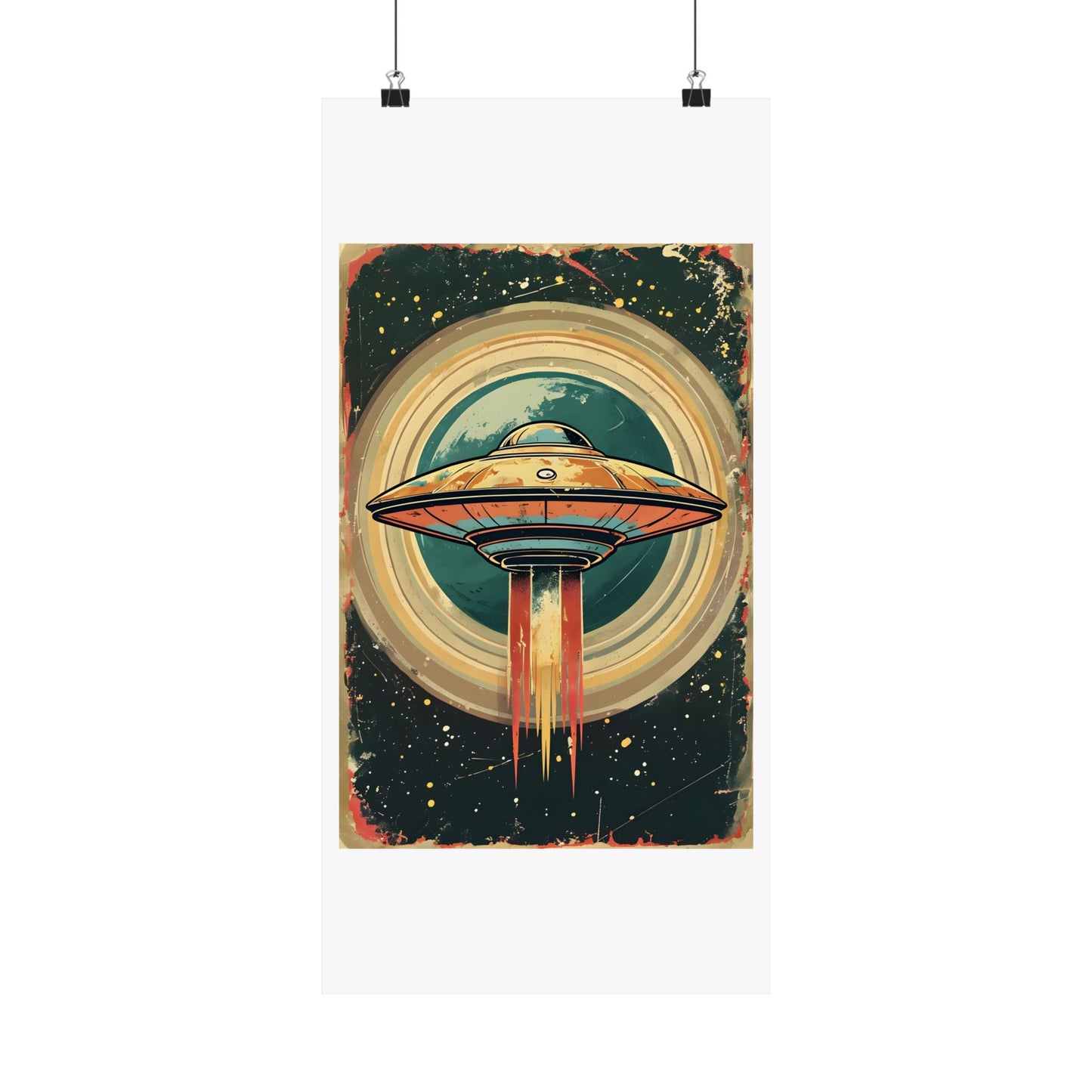 Matte Vertical Posters UFO invasion for outer space 2025