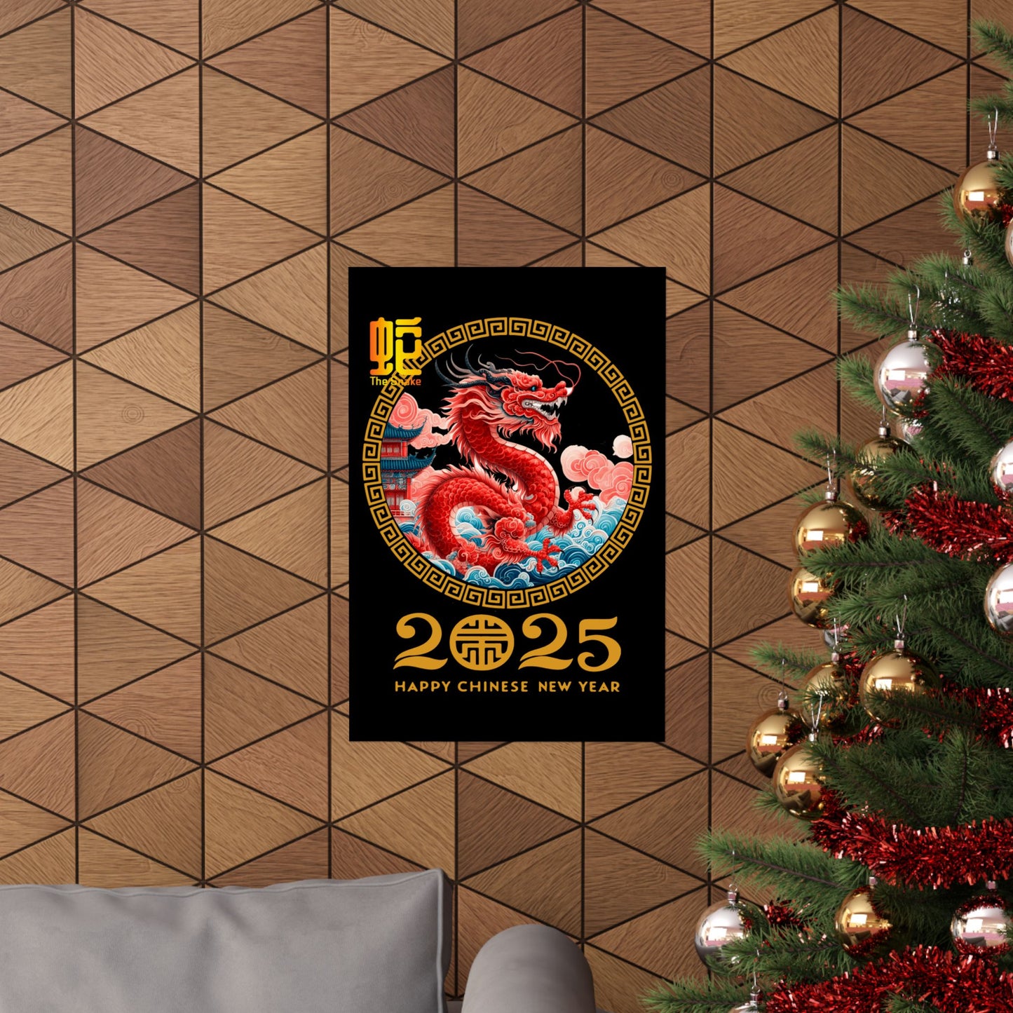 Matte Vertical Posters Chinese new year year of snake 2025 lunar calendar chinese gifts