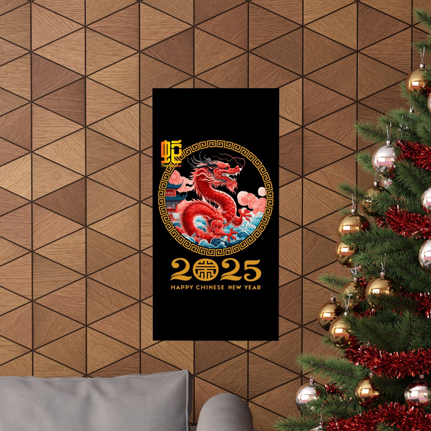 Matte Vertical Posters Chinese new year year of snake 2025 lunar calendar chinese gifts