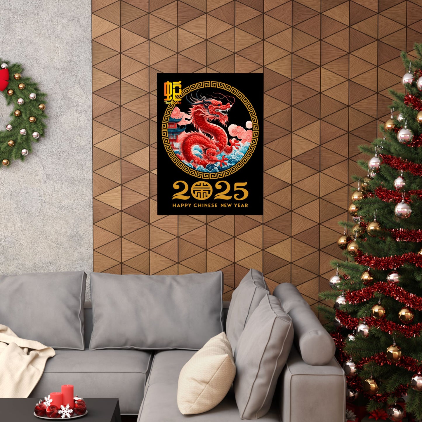 Matte Vertical Posters Chinese new year year of snake 2025 lunar calendar chinese gifts