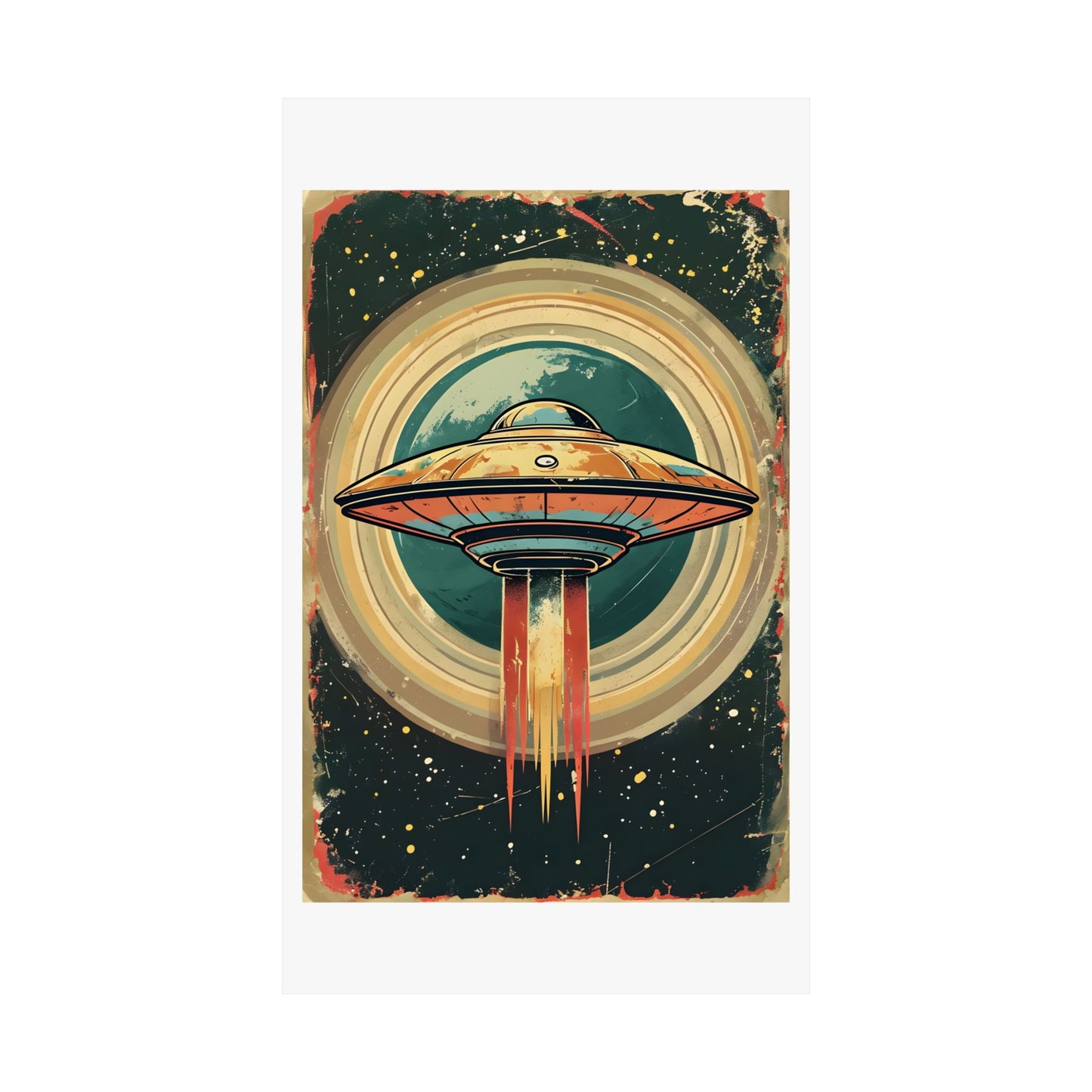 Matte Vertical Posters UFO invasion for outer space 2025