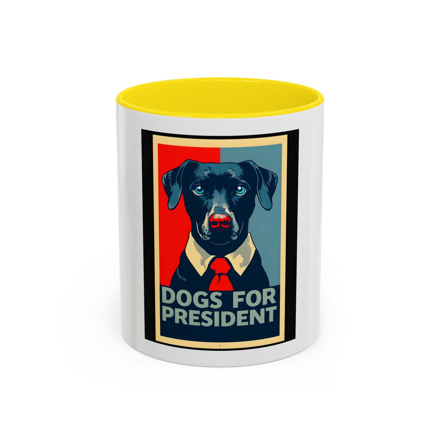 Accent Coffee Mug (11, 15oz) Funny Dogs for president 2025