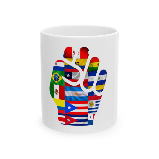 Latinos united flags coffe mug anti trump