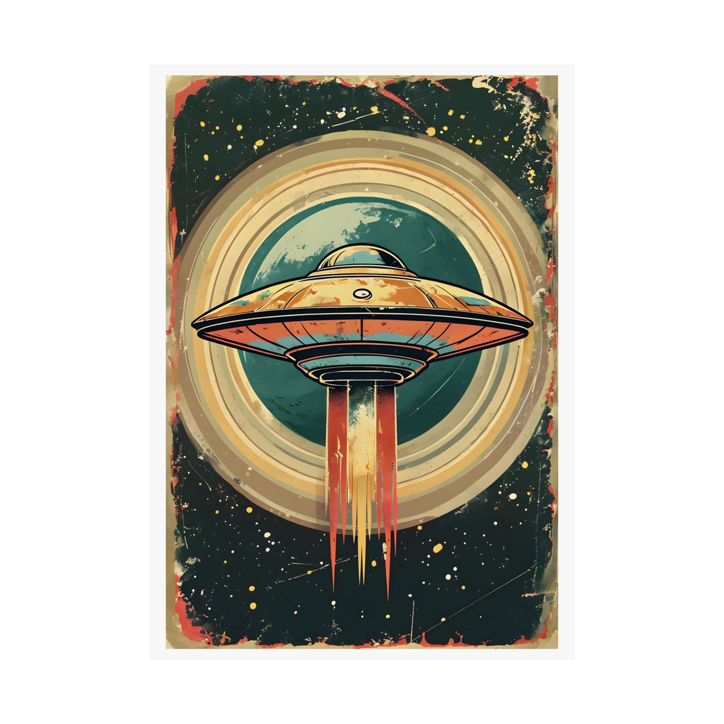 Matte Vertical Posters UFO invasion for outer space 2025